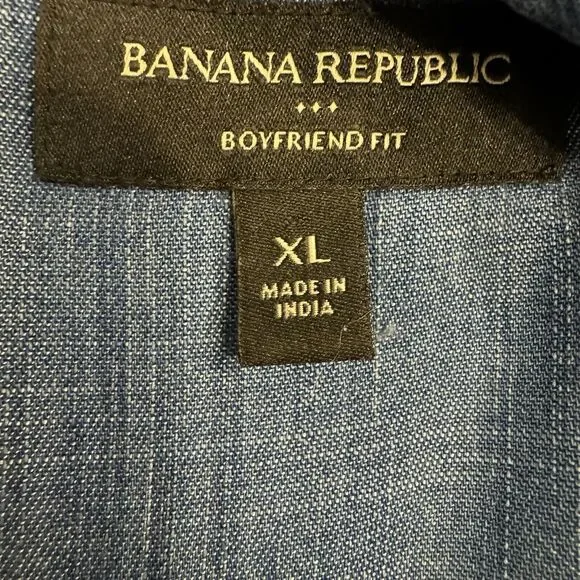 COPY - Banana Republic Shirt XL Womens Boyfriend Fit Casual Beachy Coastal Lage… - Picture 5 of 6
